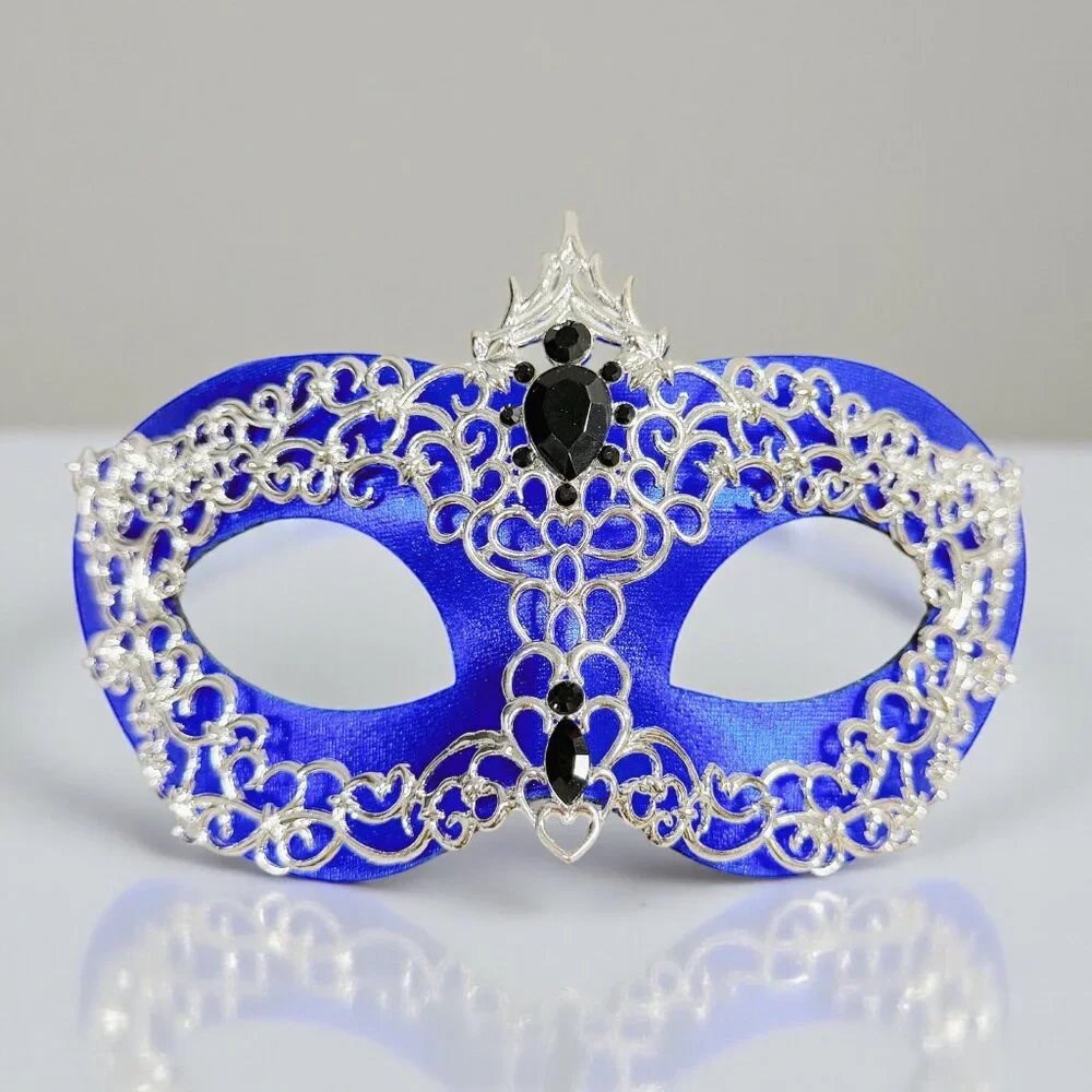 Silver blue mask, Masquerade mask, Cosplay mask, Masquerade ball mask, Prom mask